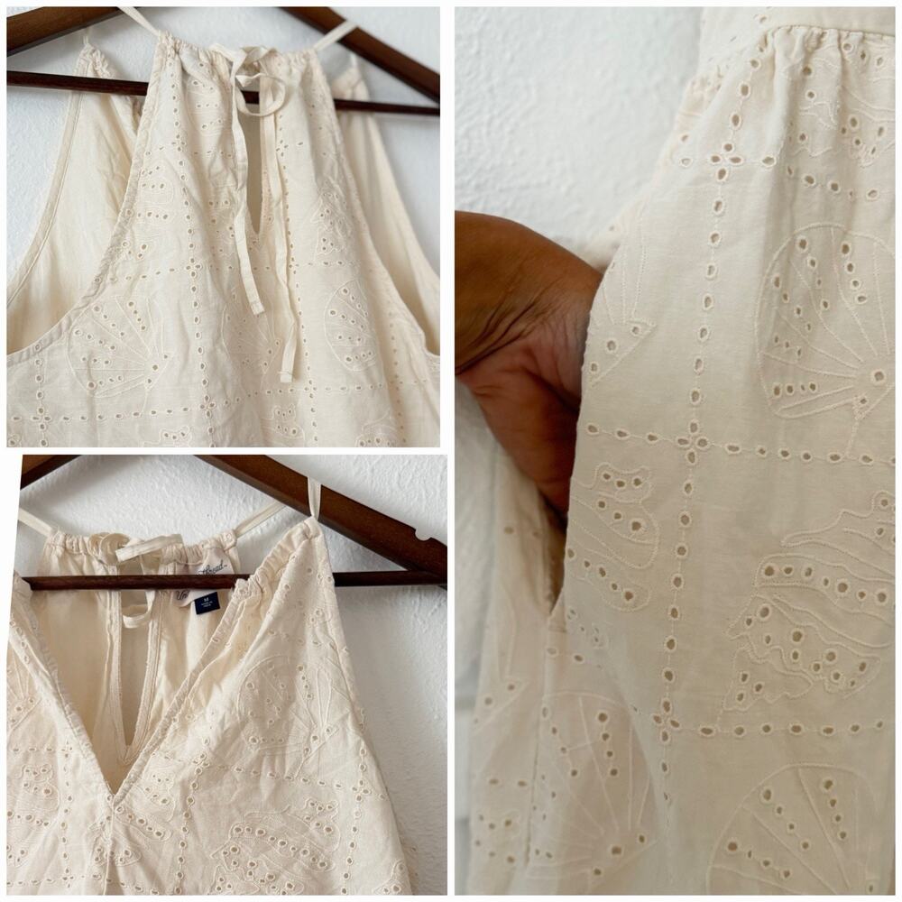 NWT Universal Thread Ivory Eyelet M Halter Maxi Dress Cottagecore Boho Sundress - Picture 9 of 10